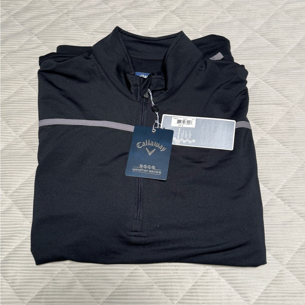 Callaway Weather Series Black and Gray Quarter-Zip Pullover Men’s Large - Picture 2 of 6